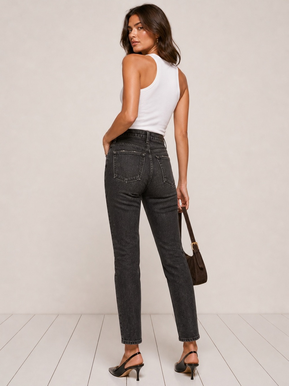 Reformation Julia‎ High Rise Cigarette Straight Leg Jeans Charcoal Size 29 - Picture 4 of 14